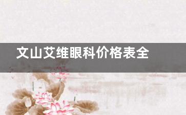 文山艾维眼科价格表全公开：近视手术12500元起|白内障5300元起|角膜塑形镜6000元起